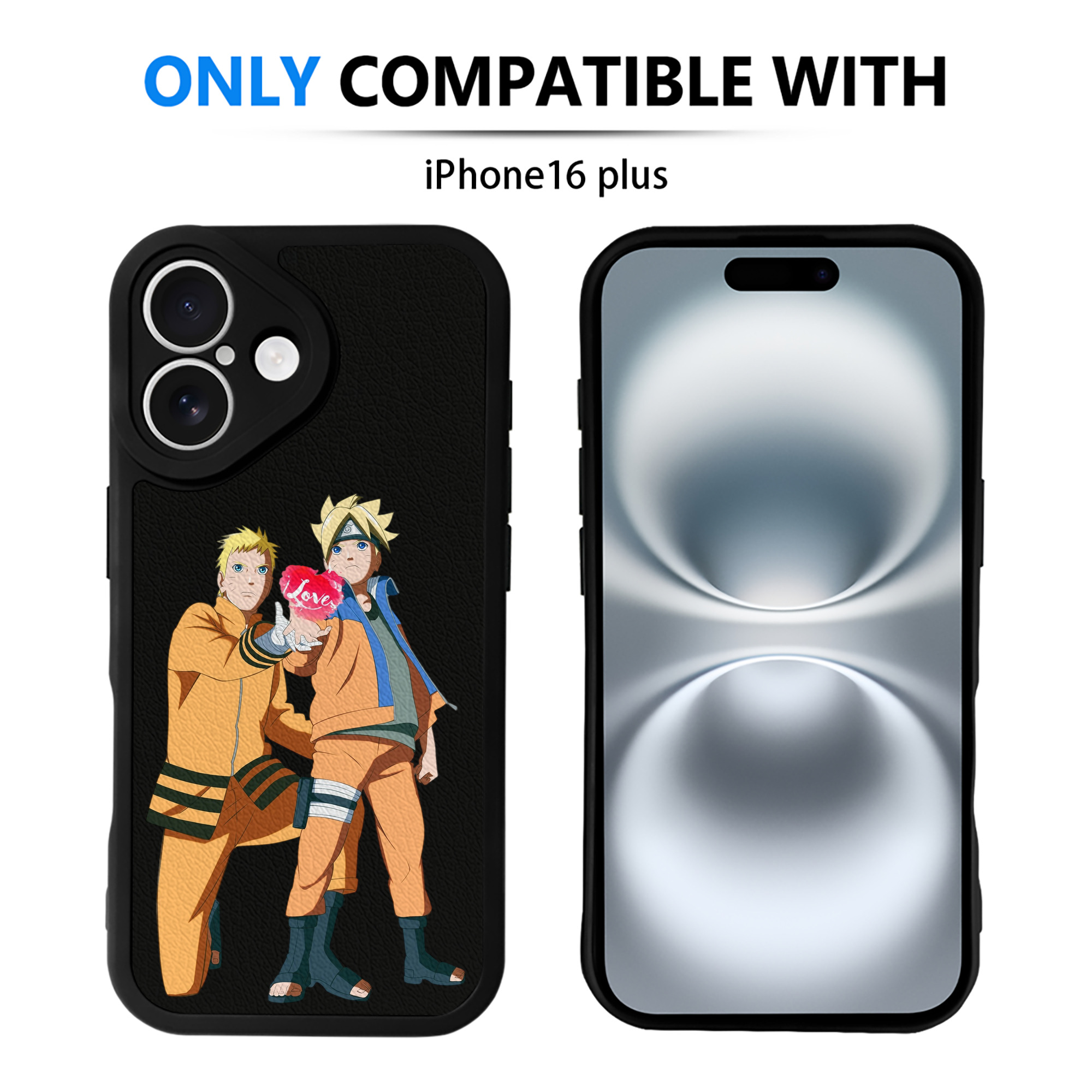 （画像用） NARUTO -ナルト- うずまき ボルト Uzumaki Boruto 【iPhone 16シリーズ対応】シリコンスマホケース（レザー調） 材質：シリコン